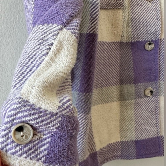 Plaid Women's Jacket in Purple and White - Picture 4 of 10